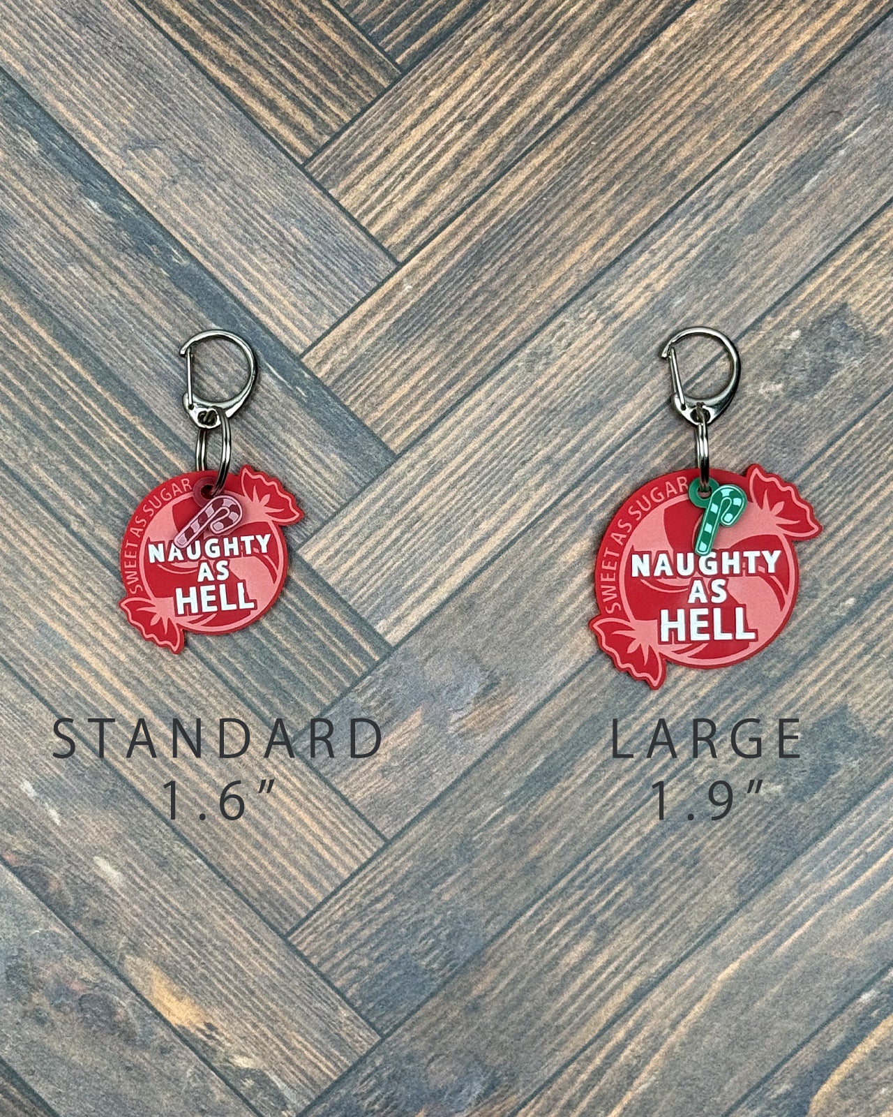 Acrylic Funny Pet Tag w/Flair: Sweet as Sugar, Naughty as Hell