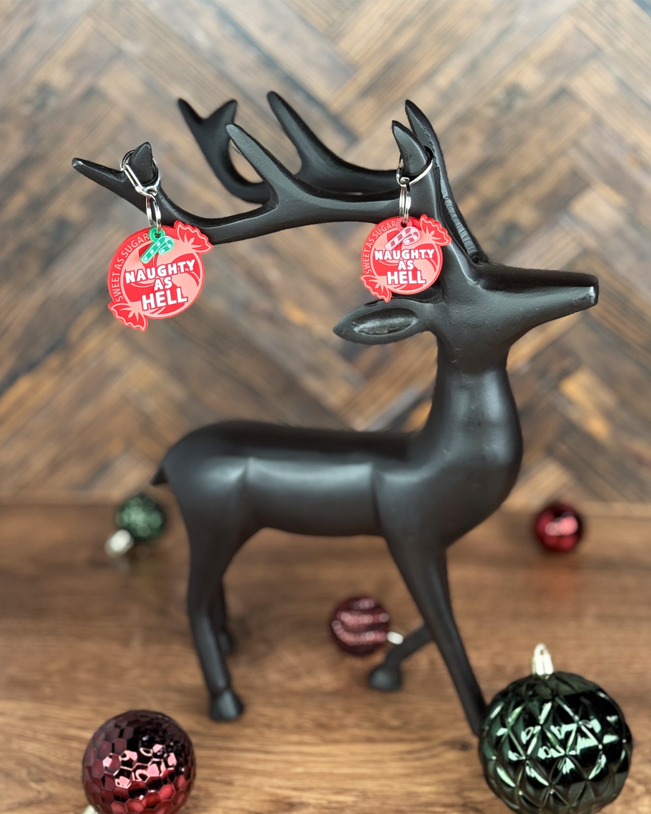 Acrylic Funny Pet Tag w/Flair: Sweet as Sugar, Naughty as Hell