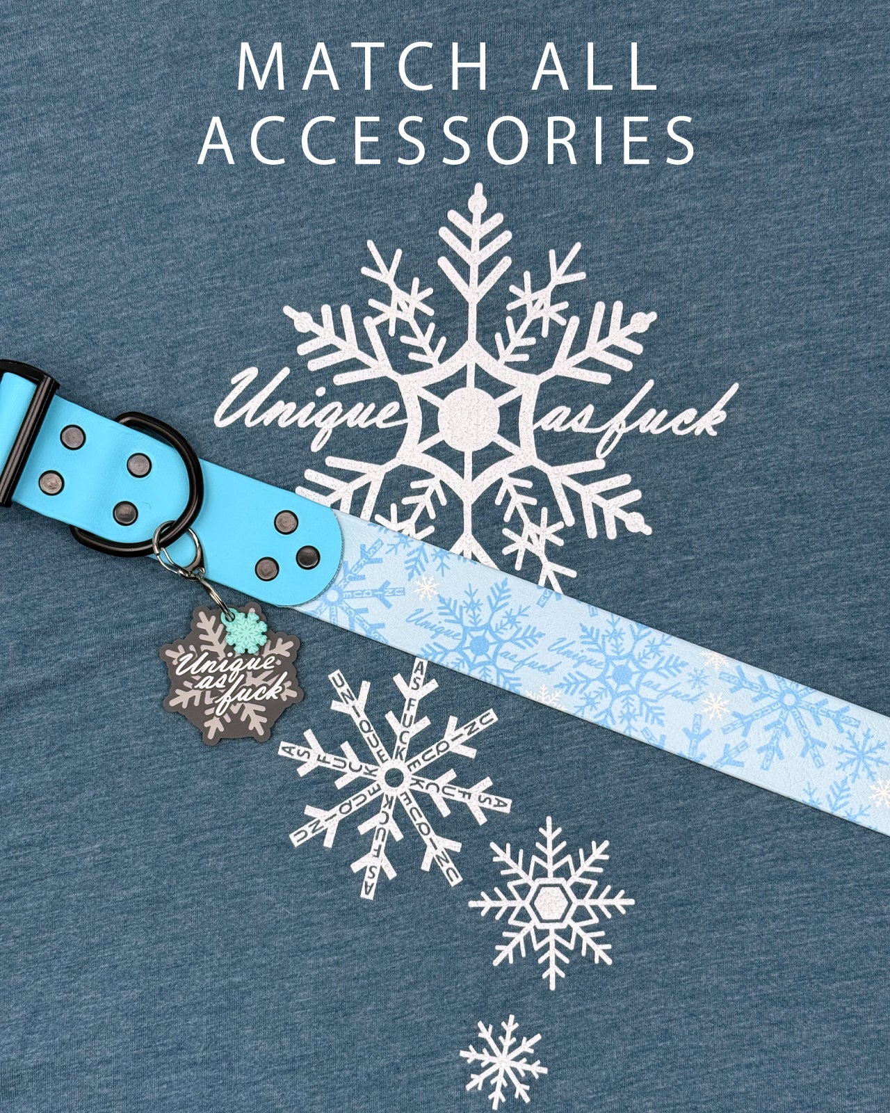 Acrylic Funny Pet Tag w/Flair: Unique as Fuck Snowflake