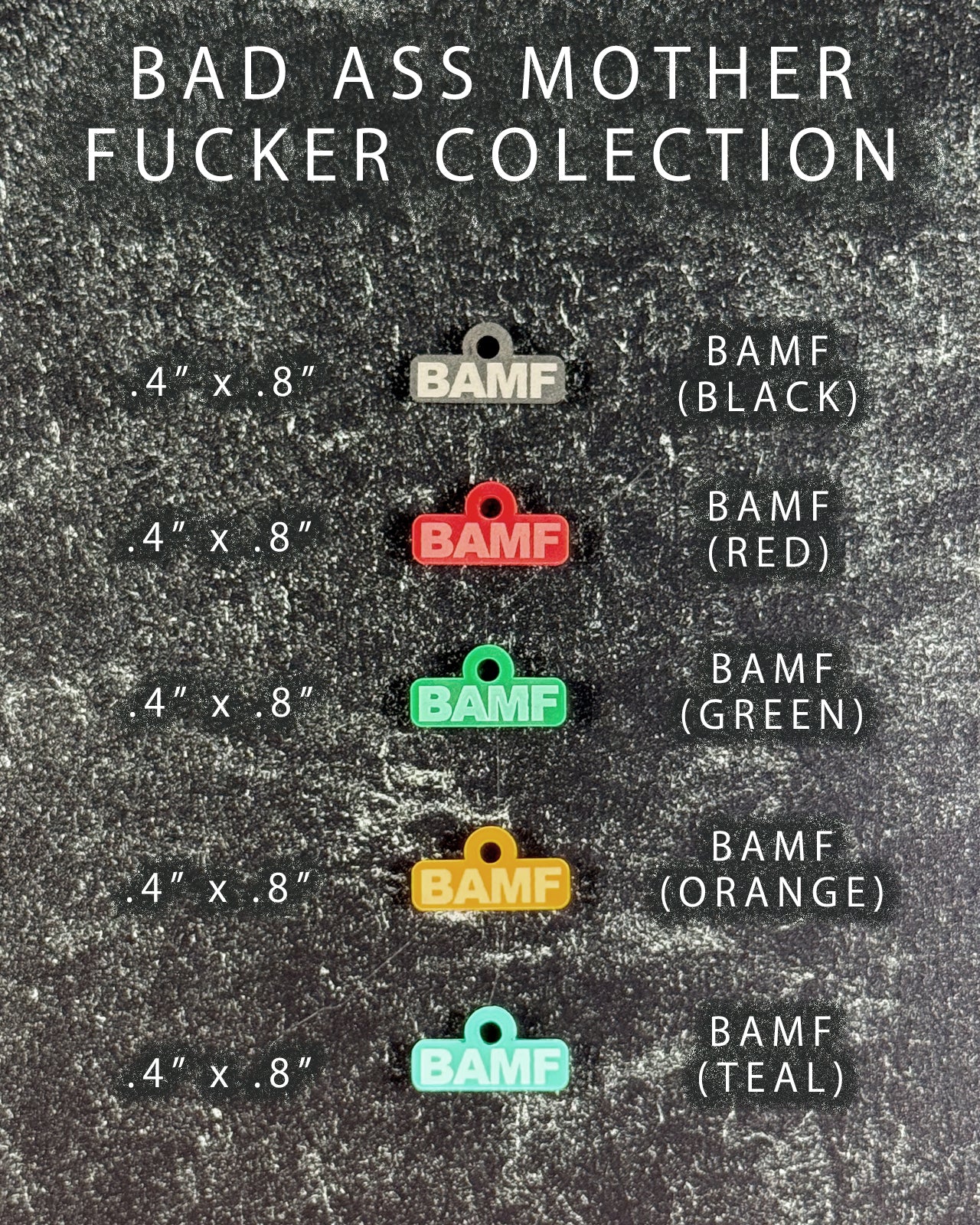 Acrylic Funny Pet Tag w/Flair: Bad Ass Mother Fucker