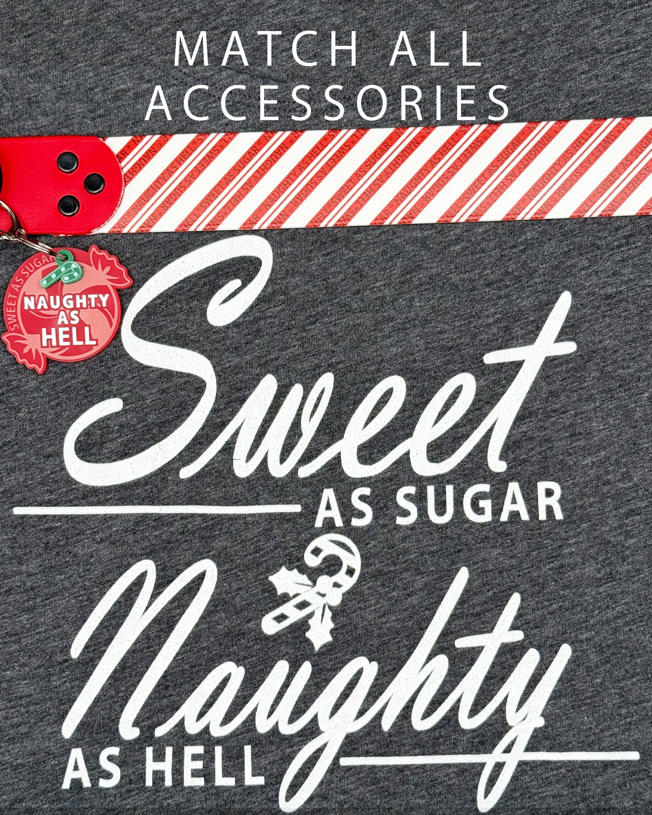 Acrylic Funny Pet Tag w/Flair: Sweet as Sugar, Naughty as Hell