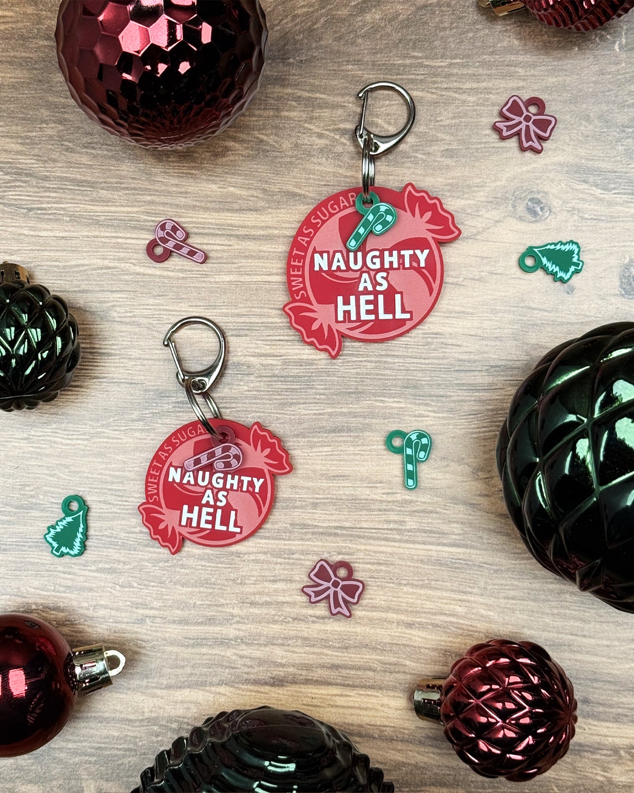 Acrylic Funny Pet Tag w/Flair: Sweet as Sugar, Naughty as Hell